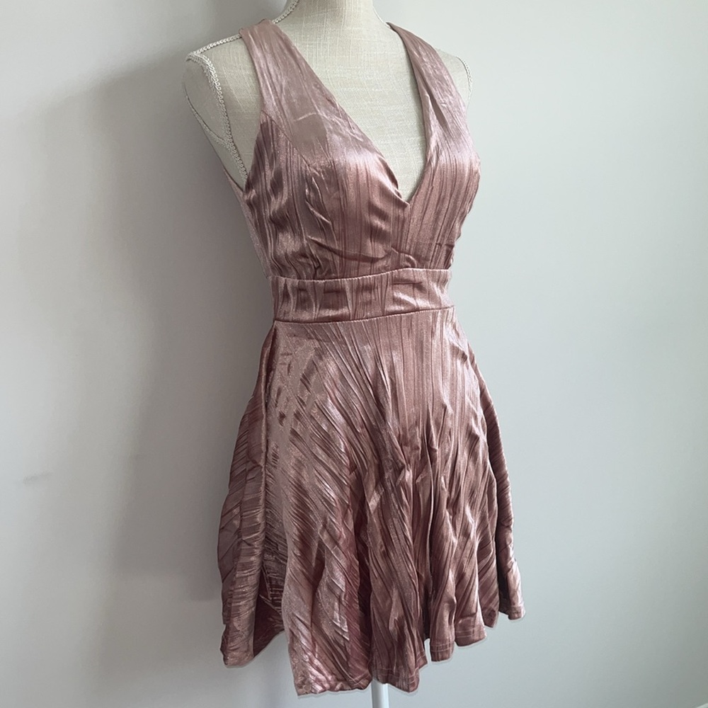 Mauve Velveteen Mini Skater Dress - Picture 5 of 12